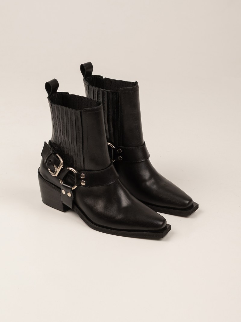 Texana DALLAS negro de cuero vacuno – COCÓSHOES